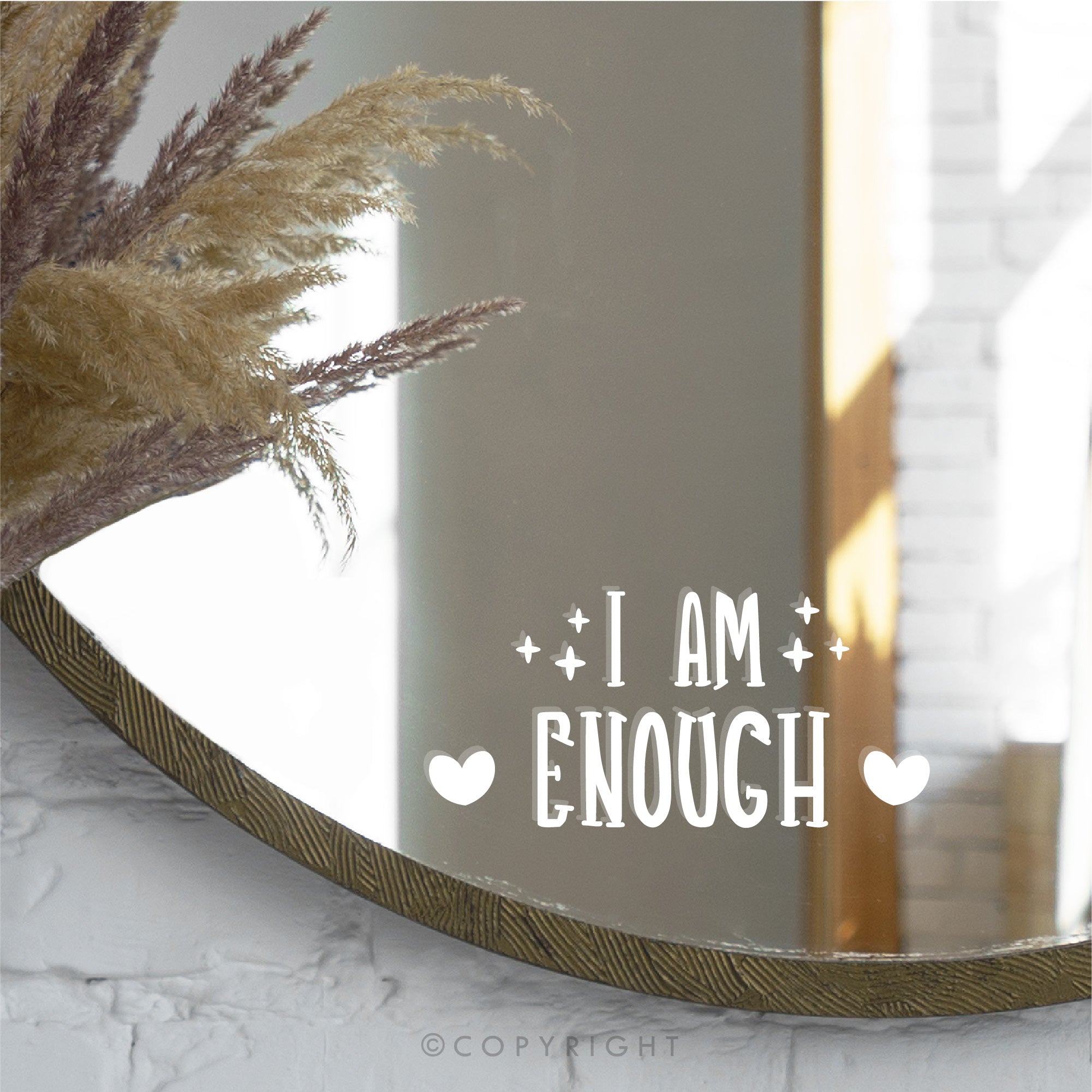 You are Enough Bathroom Mirror Stickers - Inspirational Wall Decals, 3'  Positive Stickers for Adults Beautiful Encouraging Stickers Wall Art Decal