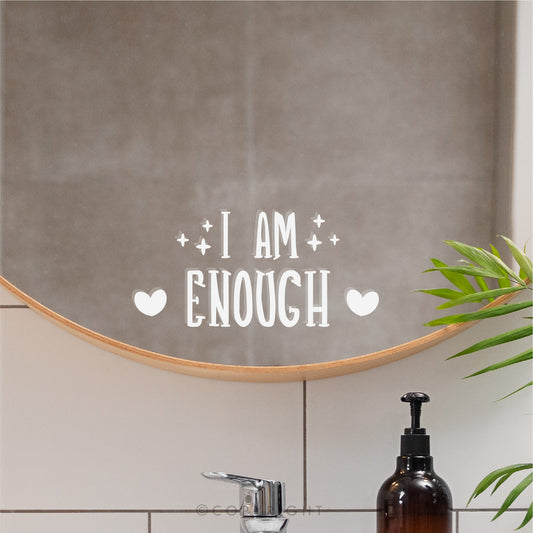 Mirror Sticker I Am Enough Positive Affirmation Decal For Mirror Motivational Quote Vinyl Sticker Transfer Salon Decor Gift For Girlfriend
