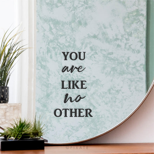 Vinyl Decal For Mirror Positive Affirmation Sticker Happy Quote Daily Reminder Cute Removable Vinyl - You Are Like No Other