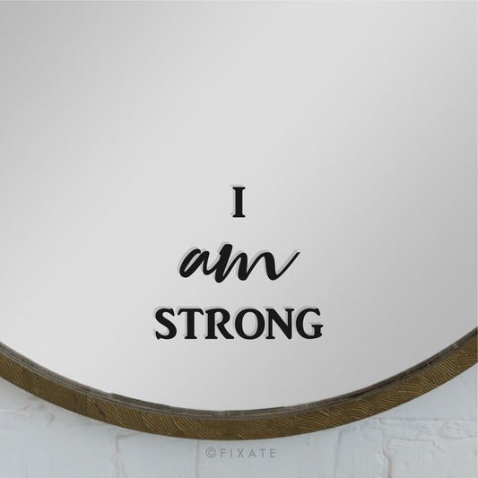 I Am Strong Mirror Decal Affirmation Sticker For Bathroom Mirror Or Macbook You Are Strong Vinyl Decal Positive Quote Empowerment Decor