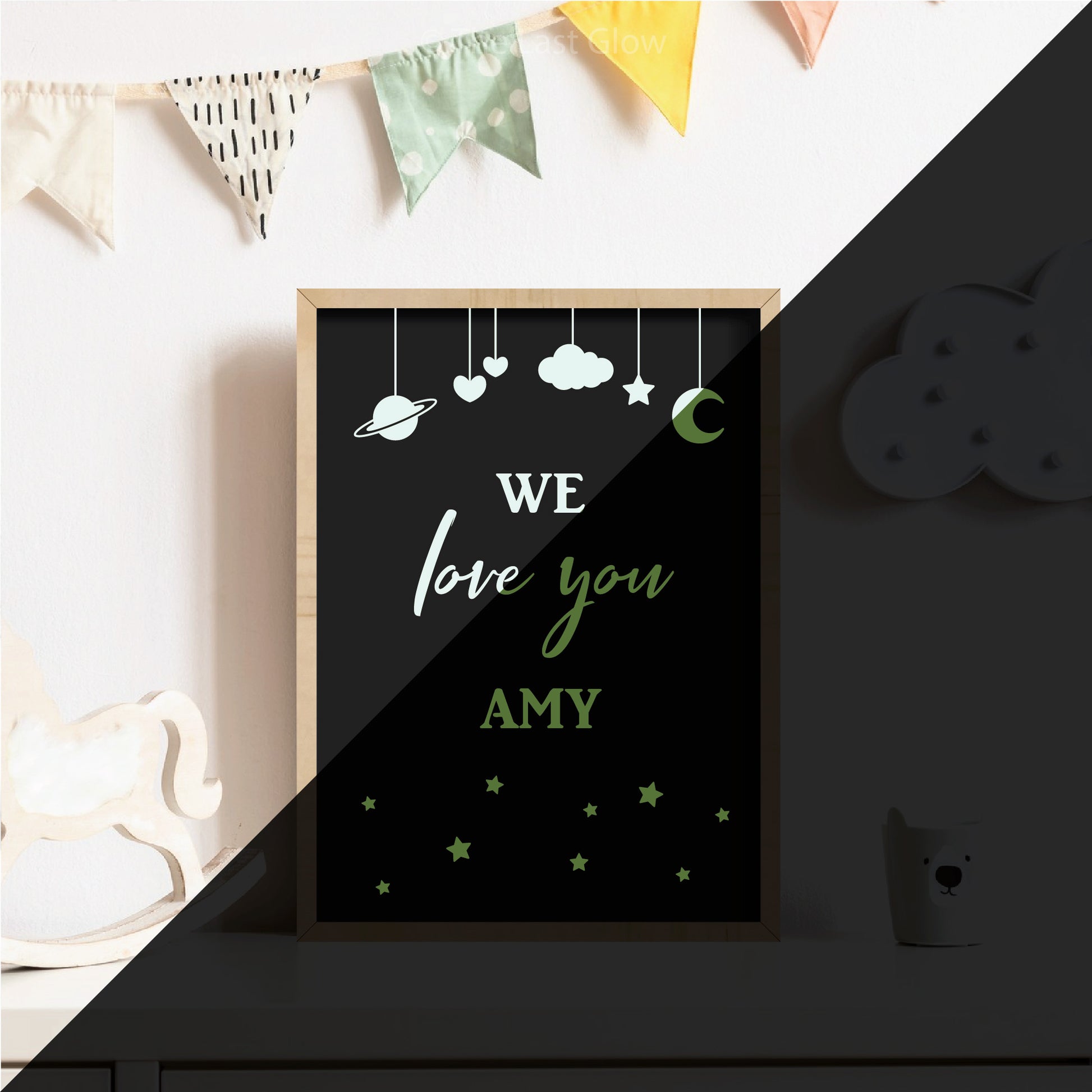 We Love You Positive Affirmation For Kids Room At Night We Love You Personalised Sign Plaque Nursery Decor Custom Name Decor Name Light Up