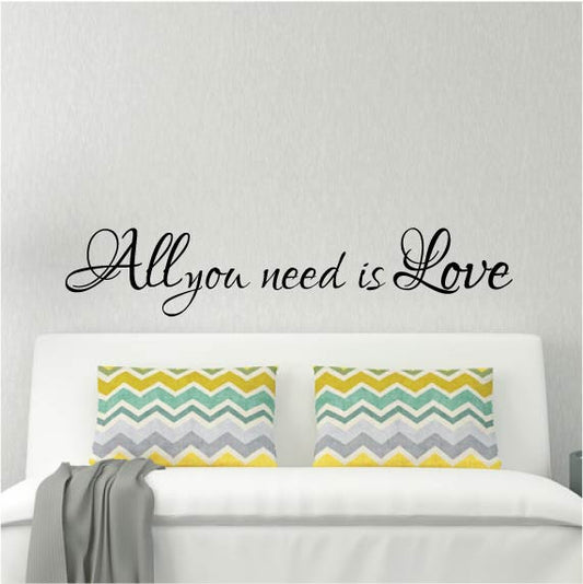 Wall Sticker Bedroom Love Quote - All you need is Love