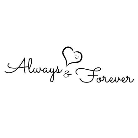 Wall Sticker Bedroom Love Quote - Always and Forever with hearts