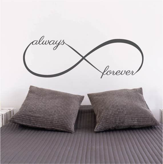 Wall Sticker Bedroom Love Quote - Always and Forever inside infinity symbol