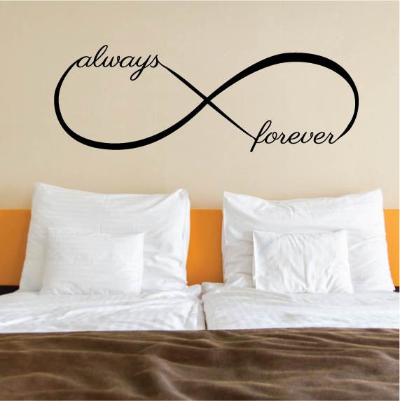 Wall Sticker Bedroom Love Quote - Always and Forever inside infinity symbol