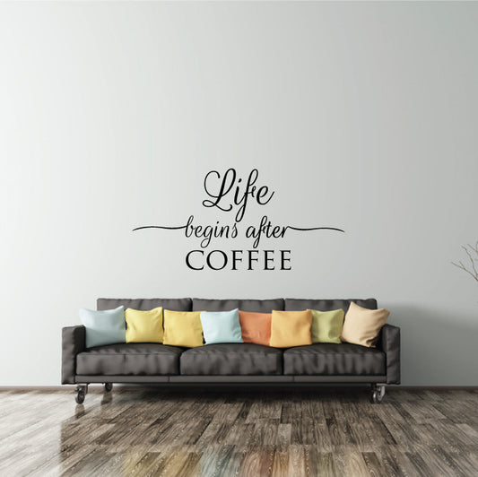 Wall Decal Quote – Life Begins After Coffee