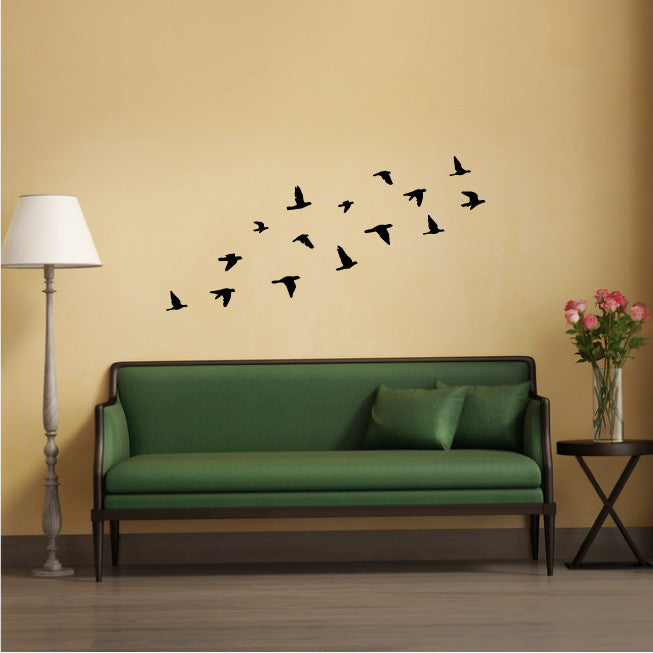 flock of flying birds wall decal design