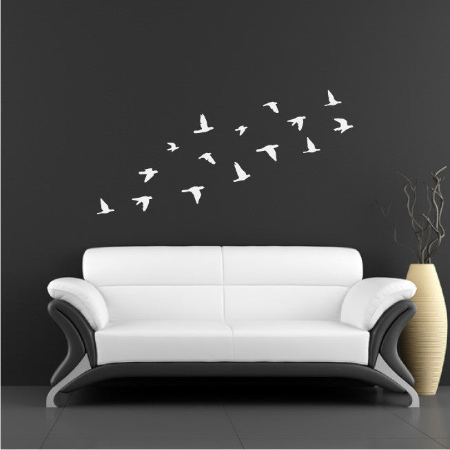 flock of flying birds wall decal design