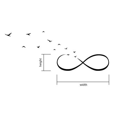Wall Sticker Love - Infinity Symbol with Flying Birds