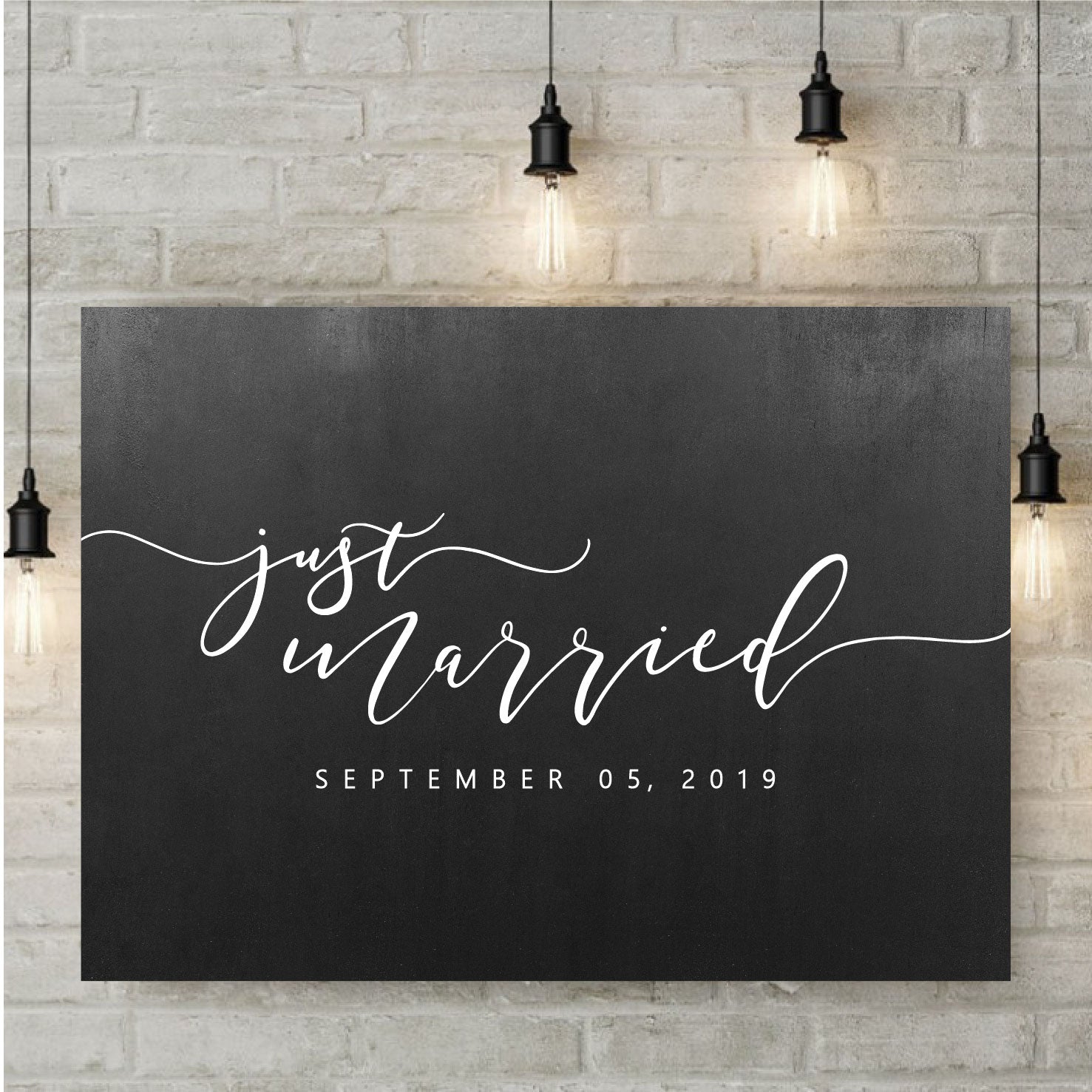 Just Married Wedding Sign Decal With Custom Date