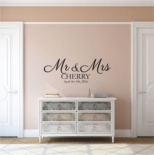 Wall Sticker Love Quote – Mr and Mrs