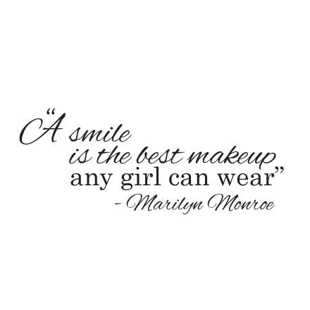 Wall Sticker Quote – A Smile is the best makeup any girl can wear – Marilyn Monroe