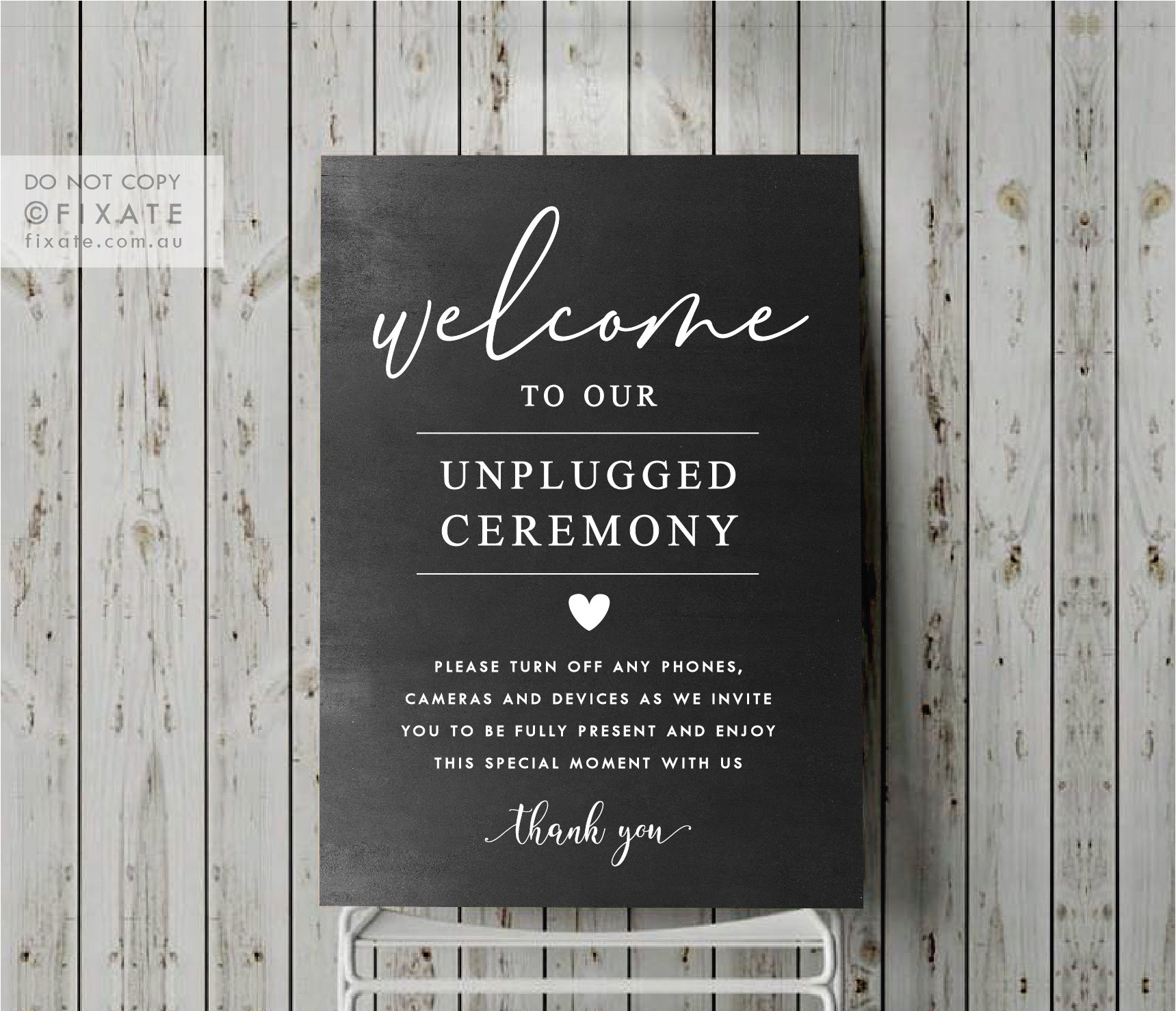 Unplugged Ceremony Wedding Sign Decal