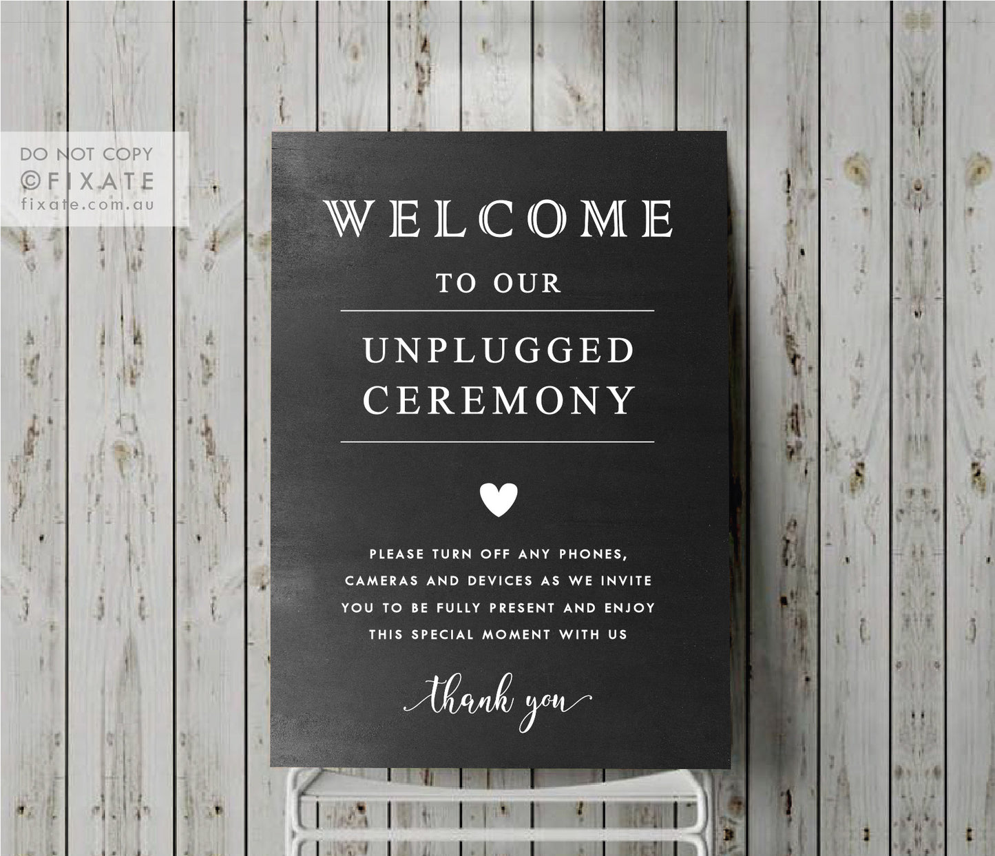 Welcome To Our Unplugged Wedding Sign Decal