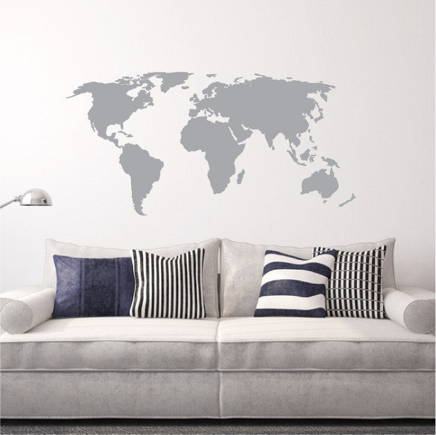 World Map Globe Wall Decal Design Travel Décor